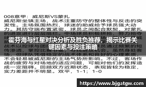 霍芬海与红星对决分析及胜负推荐，揭示比赛关键因素与投注策略